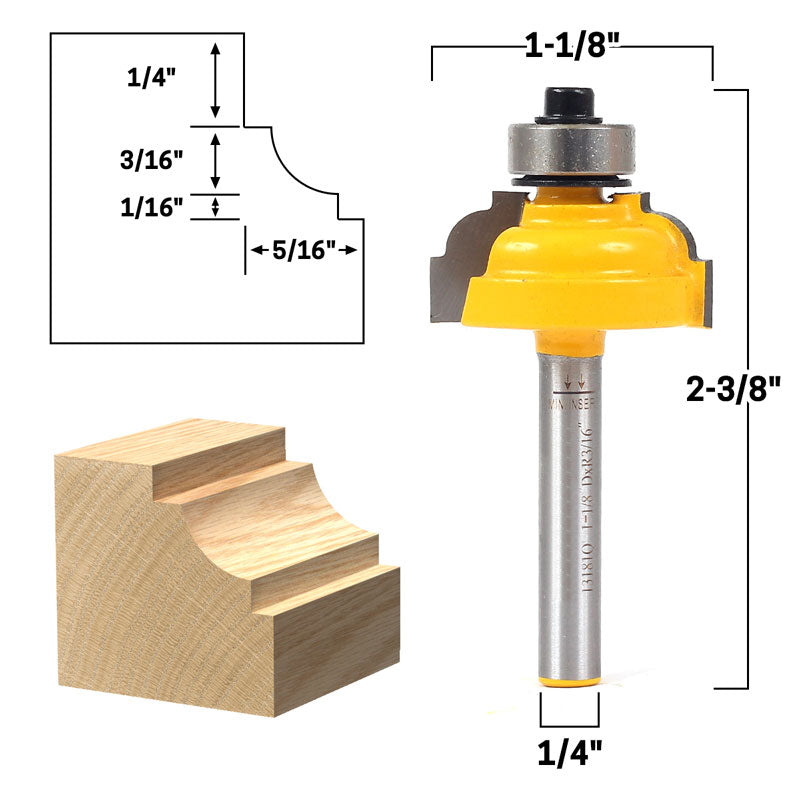 5/16" Classical Cove Edge Forming 1/4" Shank Router Bit