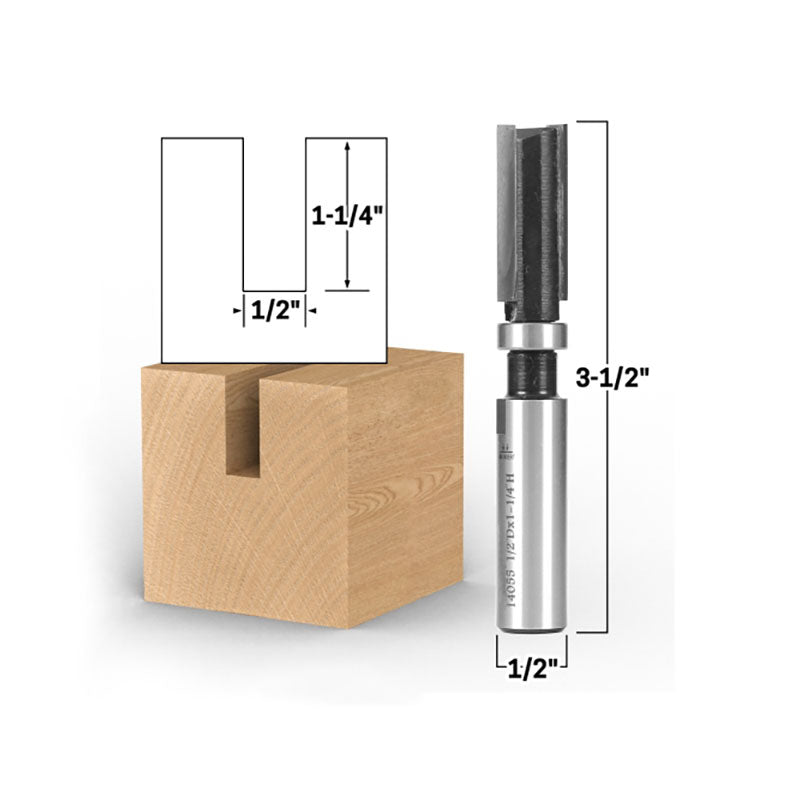 1/2" 2 Piece Assembled Flush Trim Template 1/2" Shank Router Bit