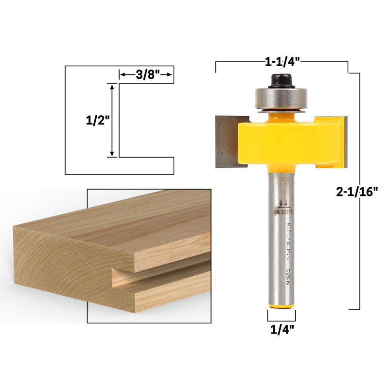 4 Bit Slot Cutter 1/4" Shank Router Bit Set