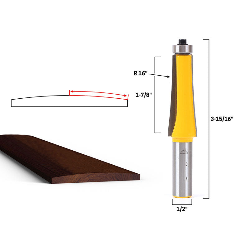 Guitar Fretboard Radiusing 16" Radius Router Bit