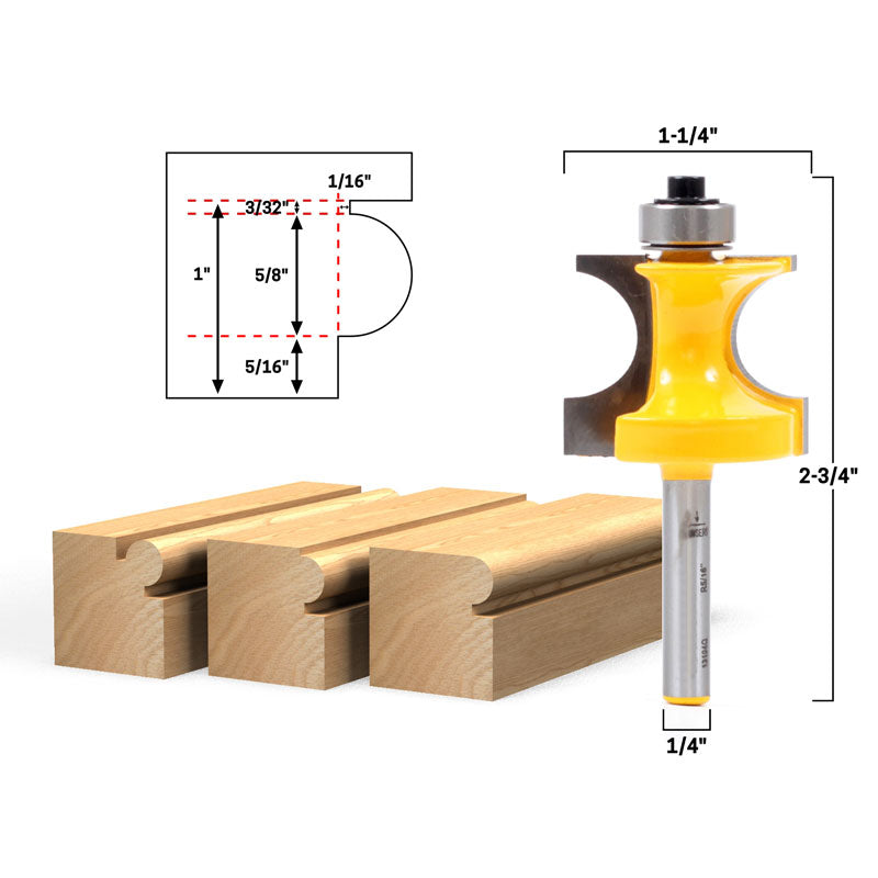 5/16" Radius Corner Bead 1/4" Shank Router Bit