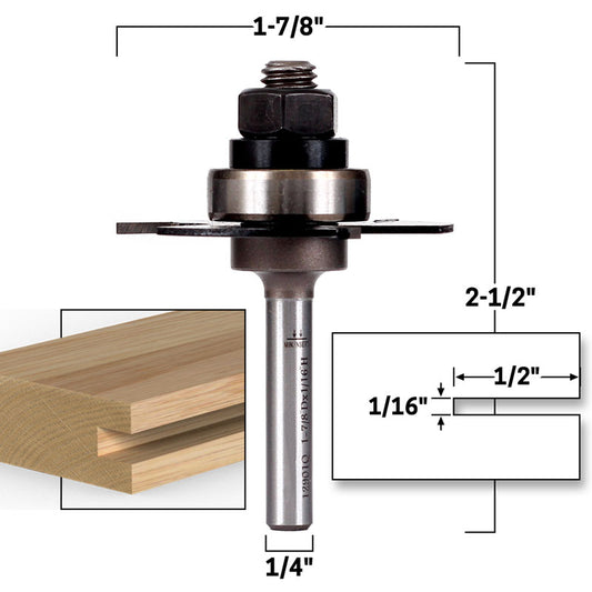 1/16" Slotting Cutter 1/4" Shank Router Bit