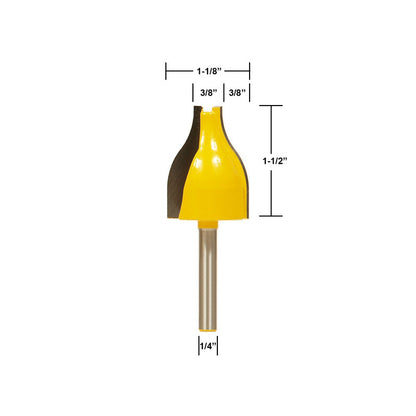 Raised Panel Vertical Medium Ogee 1/4" Shank Router Bit