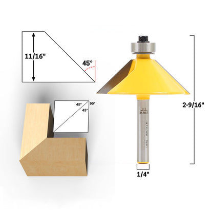 5 Bit Chamfer Edge Forming 1/4" Shank Router Bit Set