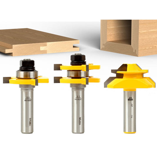 3/4" Stock 3 Bit 1/2" Shank Joinery Router Bit Set