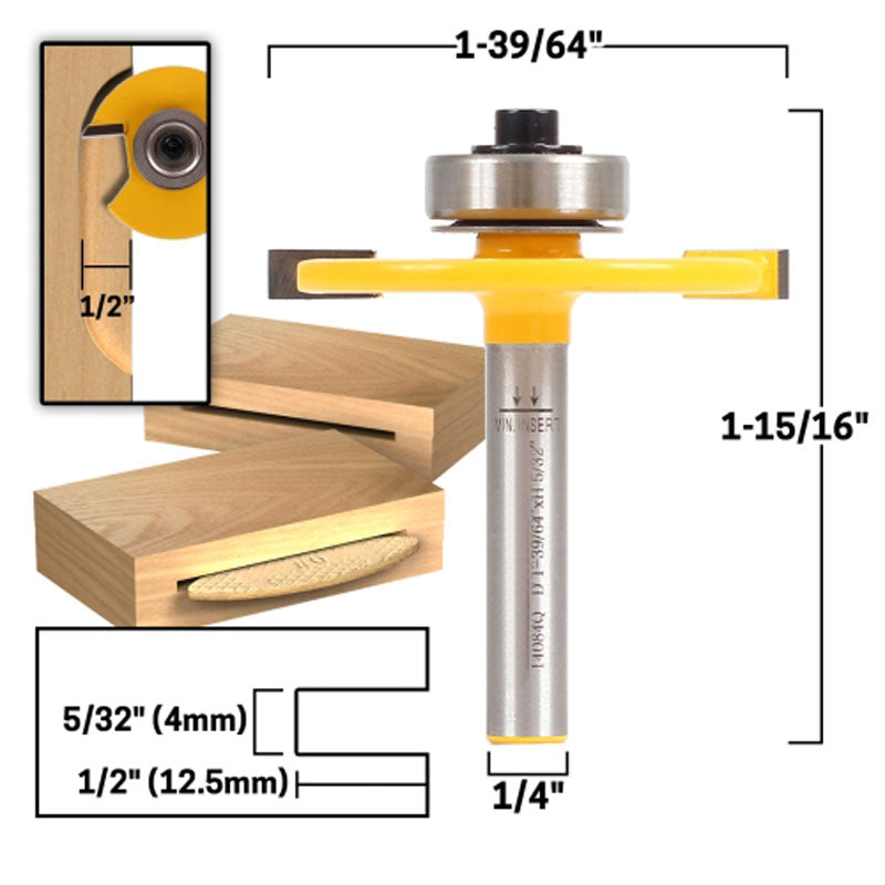 Biscuit Joint Slot Cutter 1/4" Shank Router Bit