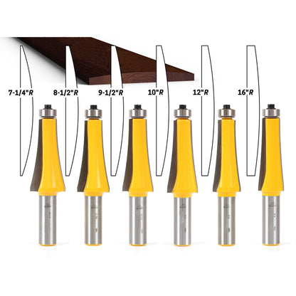 6 Piece Fret Board Radiusing Router Bit Set