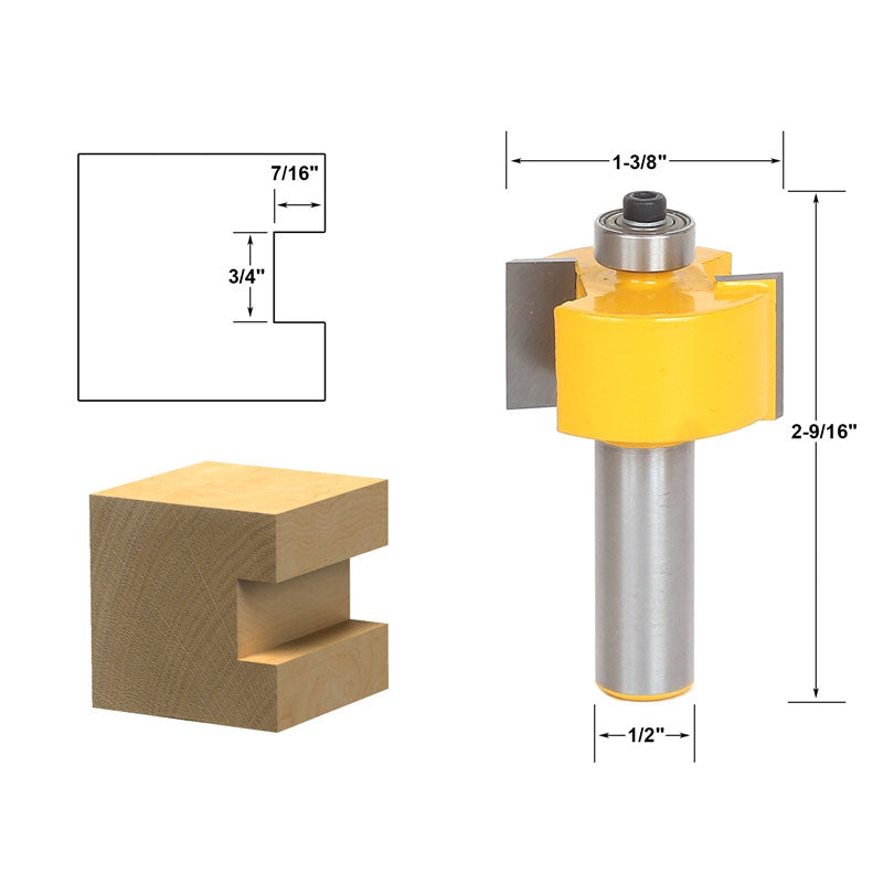 Rabbeting & Slotting 3/4" Slot 1/2" Shank Router Bit