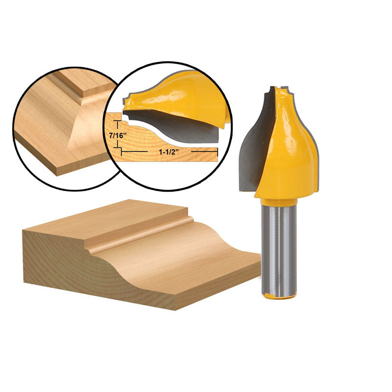 Panel Raiser Router Bit 1/2" Shank Vertical Ogee Bead