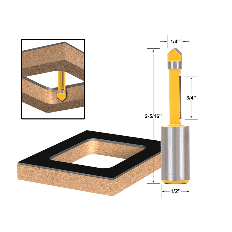 1/4" Panel Pilot Flush Trim 1/2" Shank Router Bit