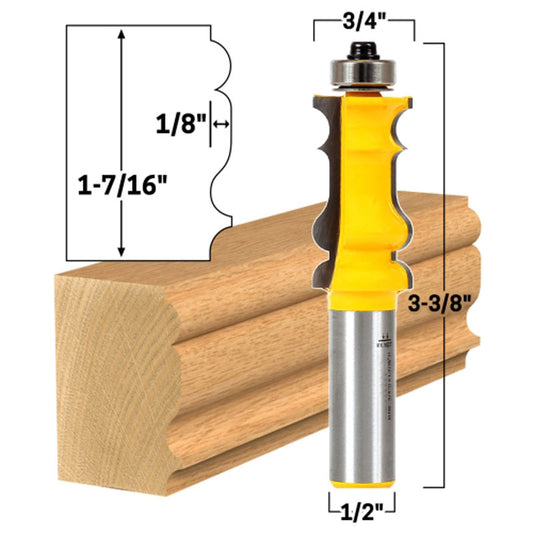 1 7/16" Picture Frame Molding 1/2" Shank Router Bit