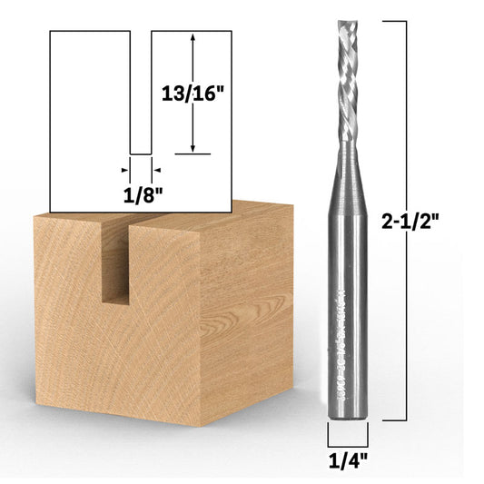 1/8" Dia. 2 Flute Compression Cut Spiral End Mill 1/4" Shank CNC Router Bit