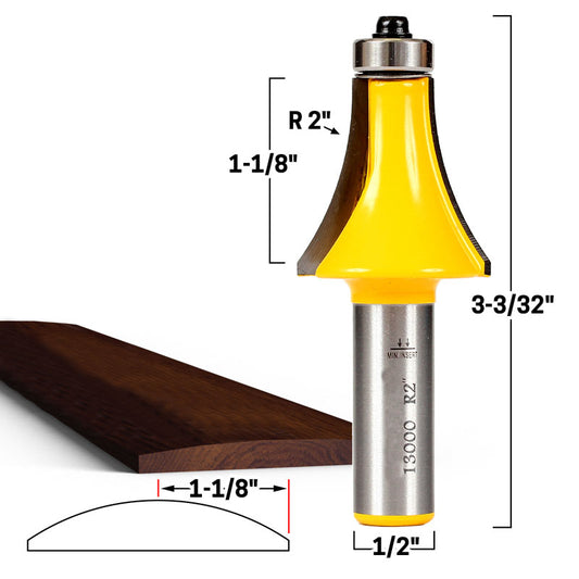 2" Radius Guitar Finger Board Radiusing 1/2" Shank Router Bit