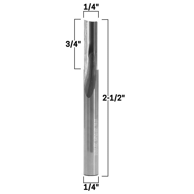 1/4" O Flute Straight Cut End Mill 1/4" Shank CNC Router Bit