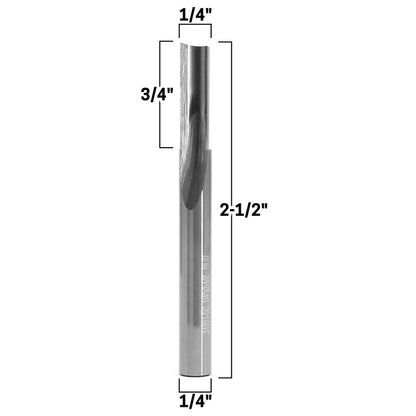 1/4" O Flute Straight Cut End Mill 1/4" Shank CNC Router Bit