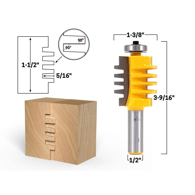 1 1/2" Easy Setup Finger Joint 1/2" Shank Router Bit