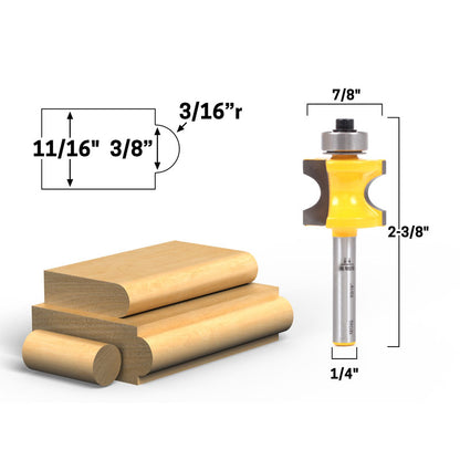 5 Bit Bullnose 1/4" Shank Router Bit Set