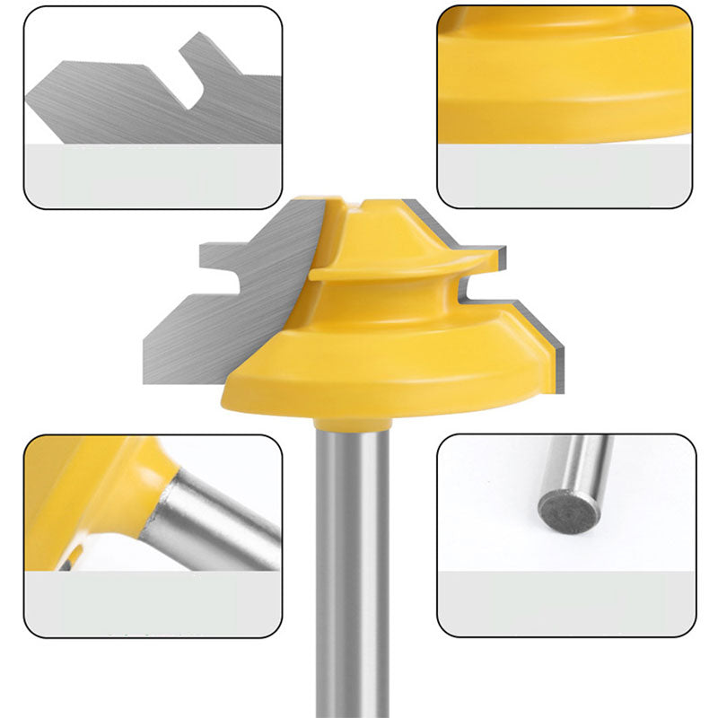 45 Degree Up to 1/2" Stock Lock Miter 1/4" Shank Router Bit