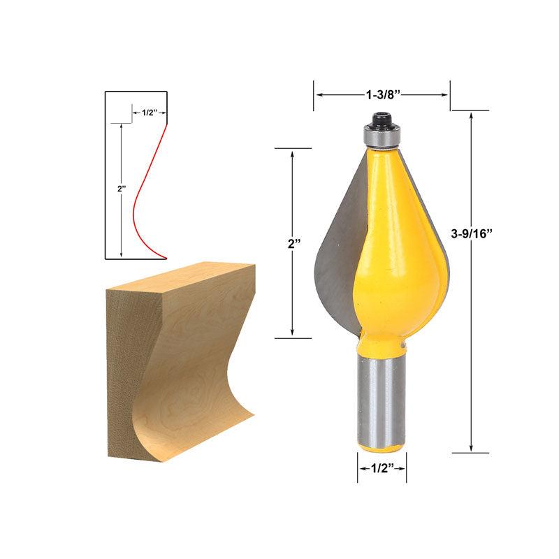 Large Furniture Foot Mold 1/2" Shank Router Bit