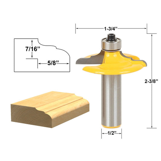 Drawer & Cabinet Door Front Edging Classical 1/2" Shank Router Bit