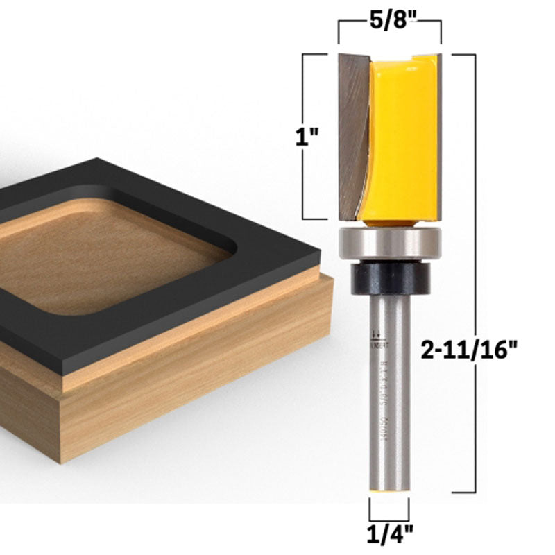 5/8" Diameter Flush Trim Template 1/4" Shank Router Bit