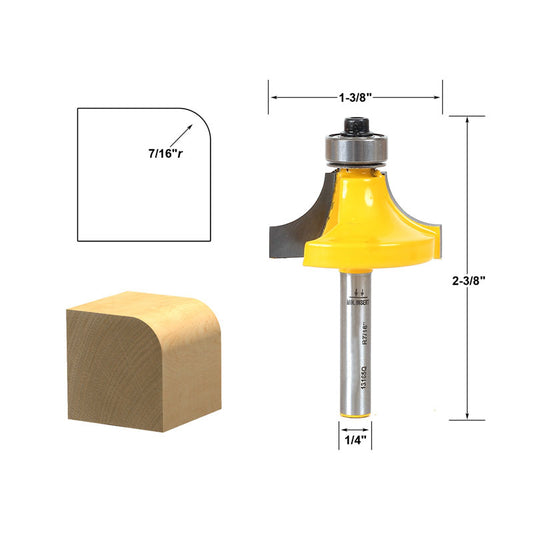 Round Over Edging 7/16" Radius 1/4" Shank Router Bit