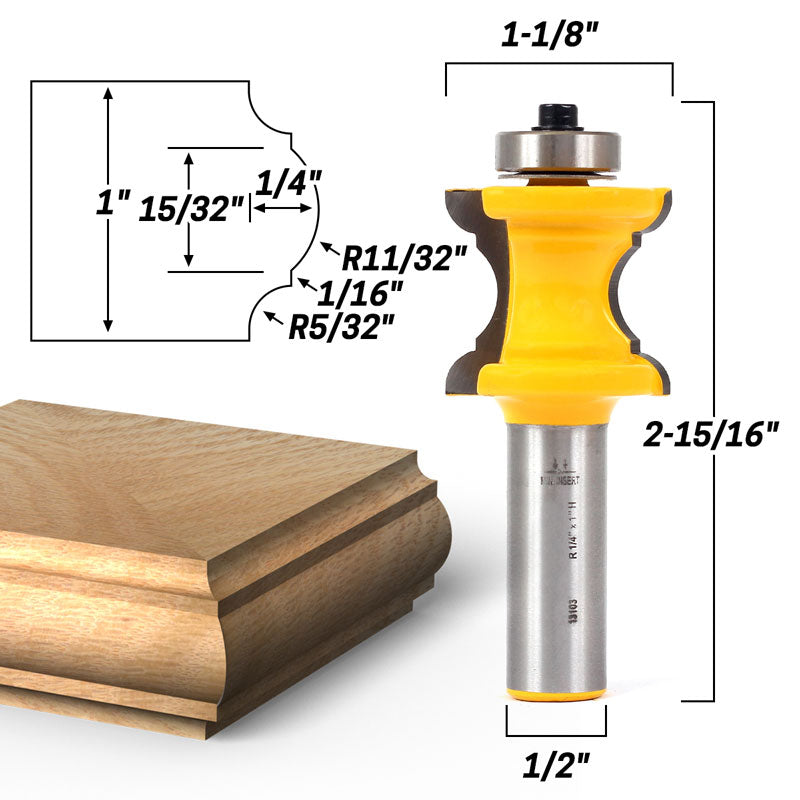 1" Bullnose and Cove Furniture Trim & Molding 1/2" Shank Router Bit