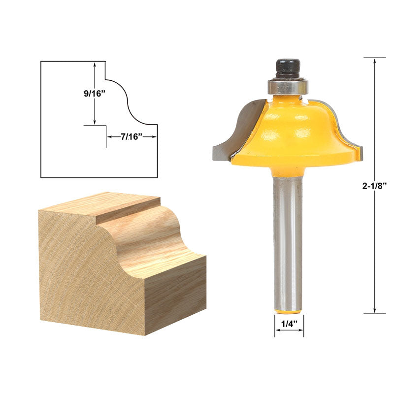 Roman Ogee Edging and Molding Medium 1/4" Shank Router Bit