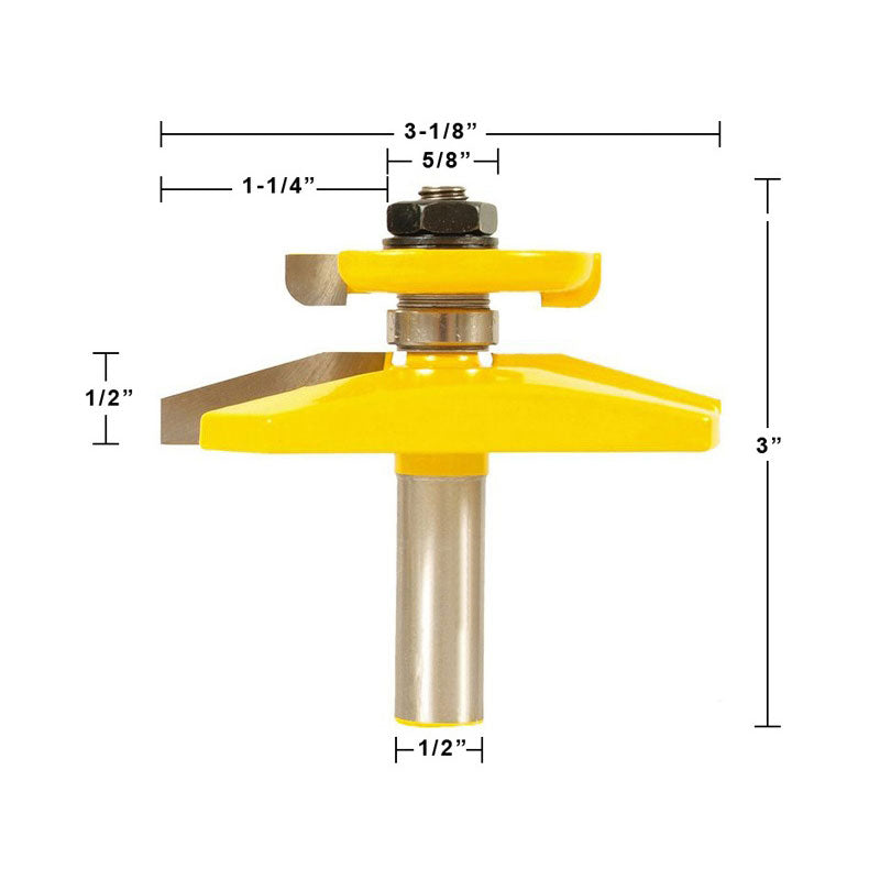 Bevel Raised Panel Router Bit 1/2" Shank with Back Cutter