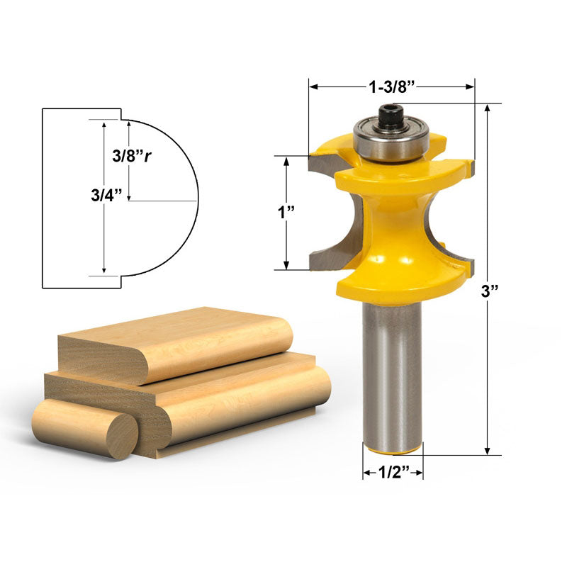 Bullnose 3/8"r 3/4" Bead 1/2" Shank Router Bit