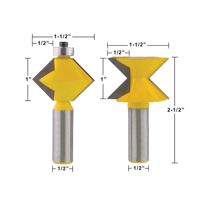 Edge Banding Router Bit Set V Design Tongue & Groove