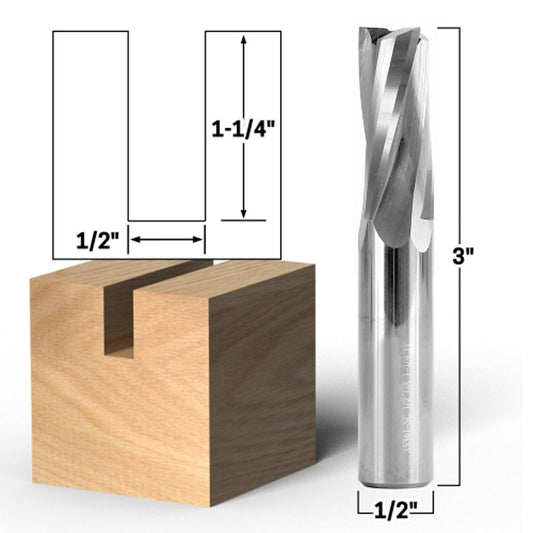 1/2" Dia. 3 Flute Upcut Spiral End Mill 1/2" Shank CNC Router Bit