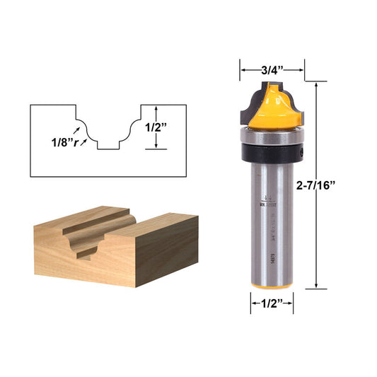 3/4" Faux Panel Roman Ogee Groove 1/2" Shank Router Bit