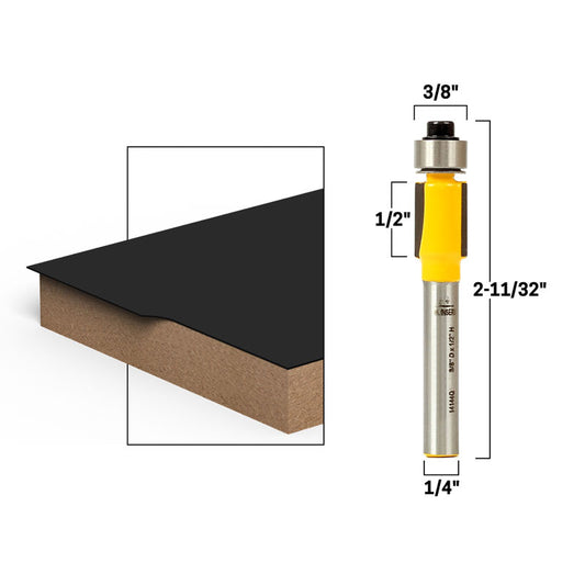 1/2" Height X 3/8" Diameter Flush Trim 1/4" Shank Router Bit