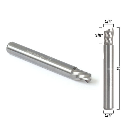 1/4" Diameter O Flute Downcut Spiral End Mill 1/4" Shank CNC Router Bit