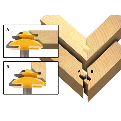 45 Degree Up to 1/2" Stock Lock Miter 1/2" Shank Router Bit