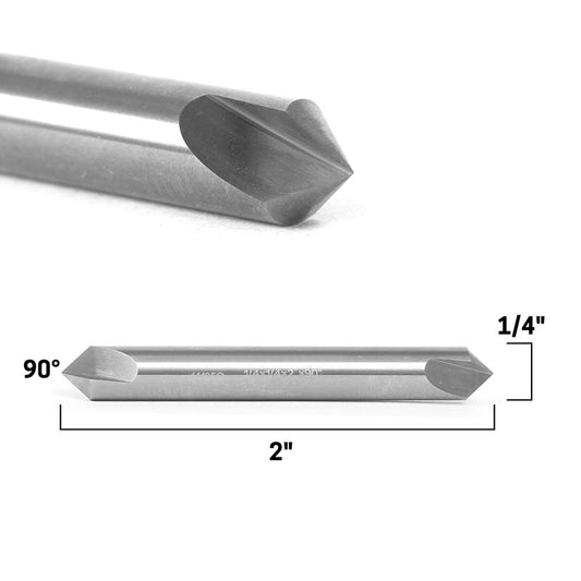 90 Degree Double Ended V Groove Solid Carbide 1/4" Shank Router Bit