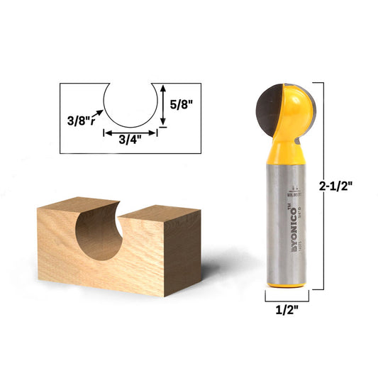 Ball End 3/8" Radius Router Bit