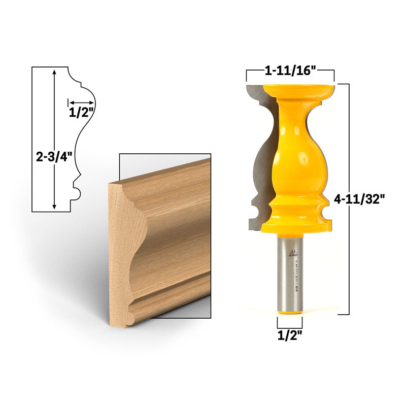 2 3/4" Chair Rail Molding 1/2" Shank Router Bit