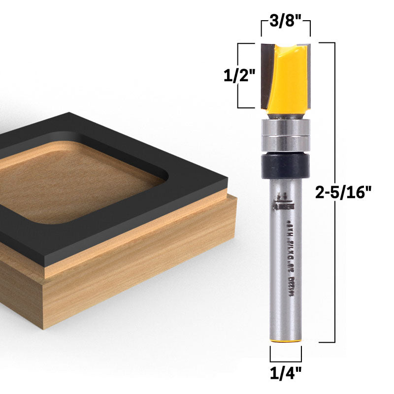 3/8" Diameter Flush Trim Template 1/4" Shank Router Bit