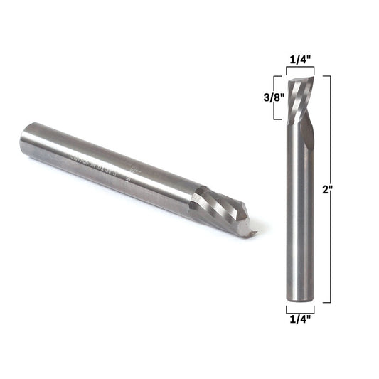 1/4" Diameter O Flute Upcut Spiral End Mill 1/4" Shank CNC Router Bit