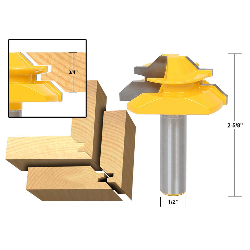 3PCS Jointing Router Bit Set Lock Miter Glue Joint Drawer Front