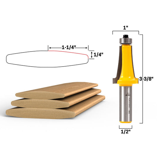 1 1/4" Louvre Slat 1/2" Shank Router Bit