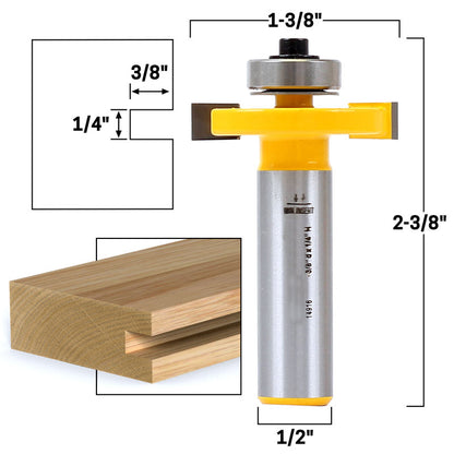 4 Bit Slot Cutter 1/2" Shank Router Bit Set