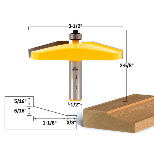 3 1/2" Diameter Bevel Raised Panel 1/2" Shank Router Bit