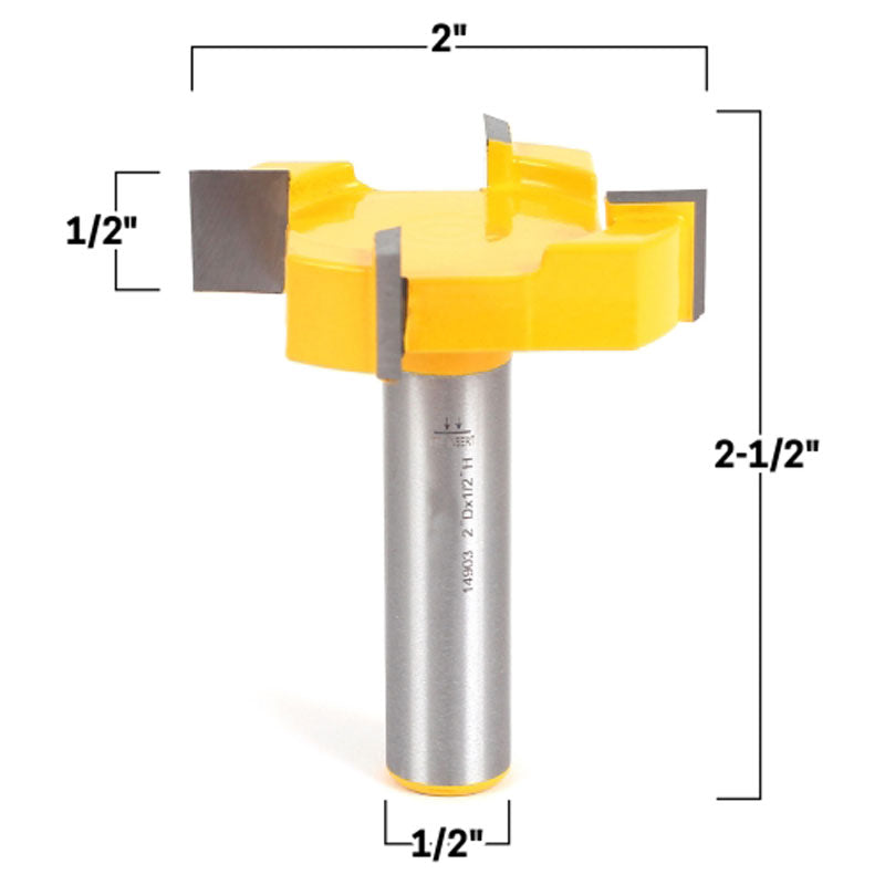 2" Diameter Spoilboard Surfacing 1/2" Shank Router Bit