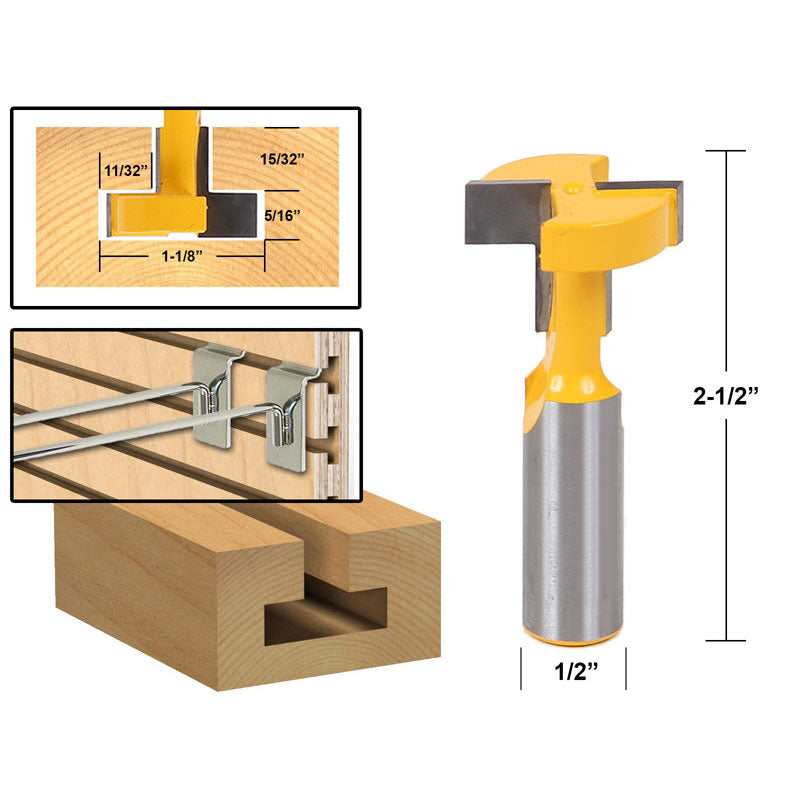 T Slot & T Track Slotting 1/2" Shank Router Bit