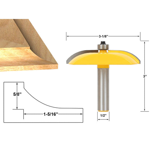 Raised Panel Router Bit Cove Door 3 1/8" Diameter