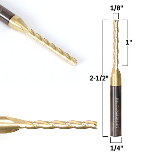 1/8" Dia. 3D Carving ZrN Coated 1/4" Shank CNC Router Bit