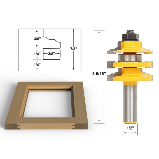 Classical Ogee Stacked Rail and Stile 1/2" Shank Router Bit